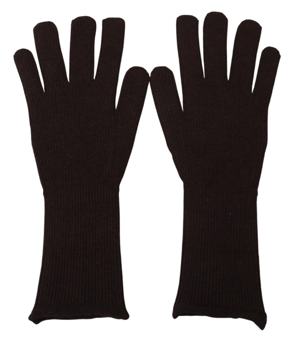 Dolce &amp; Gabbana Braune Herrenhandschuhe aus Kaschmir und Seide