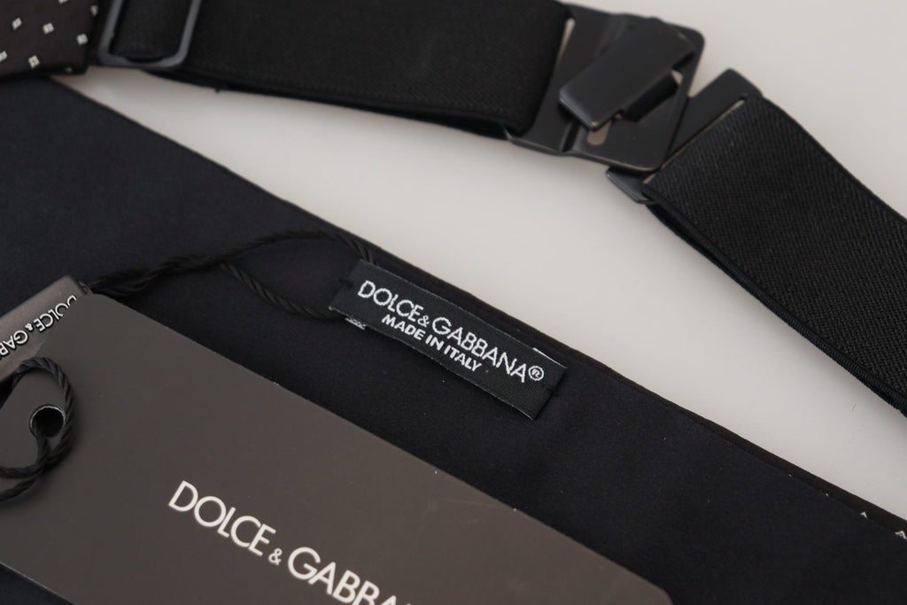 Dolce &amp; Gabbana – Schwarzer, gepunkteter, breiter Gürtel für Herren