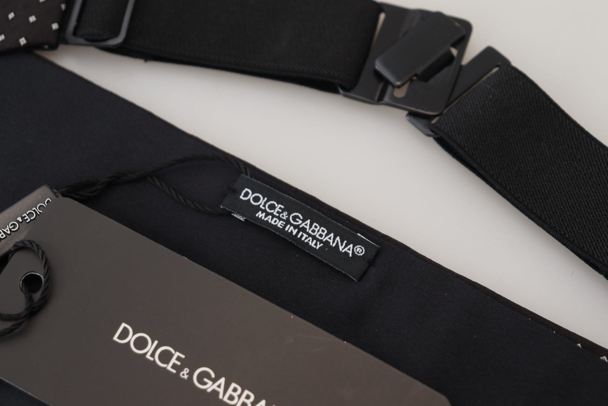 Dolce &amp; Gabbana – Schwarzer, gepunkteter, breiter Gürtel für Herren