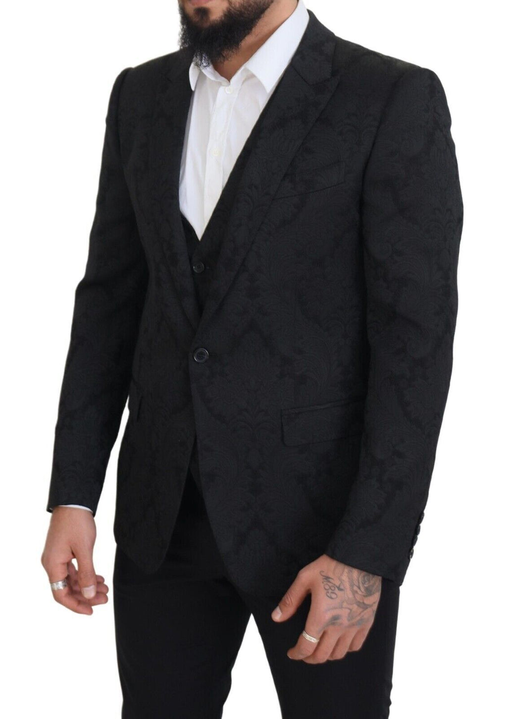 Tailleur MARTINI 2 pièces Dolce & Gabbana en brocart floral noir