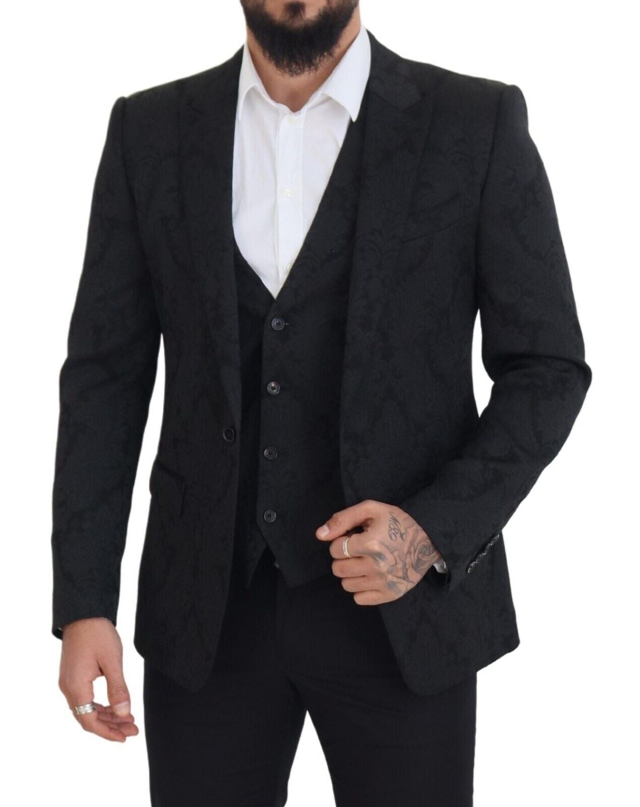 Tailleur MARTINI 2 pièces Dolce & Gabbana en brocart floral noir