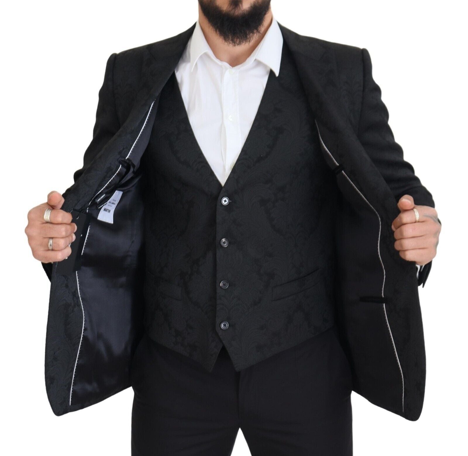 Tailleur MARTINI 2 pièces Dolce & Gabbana en brocart floral noir