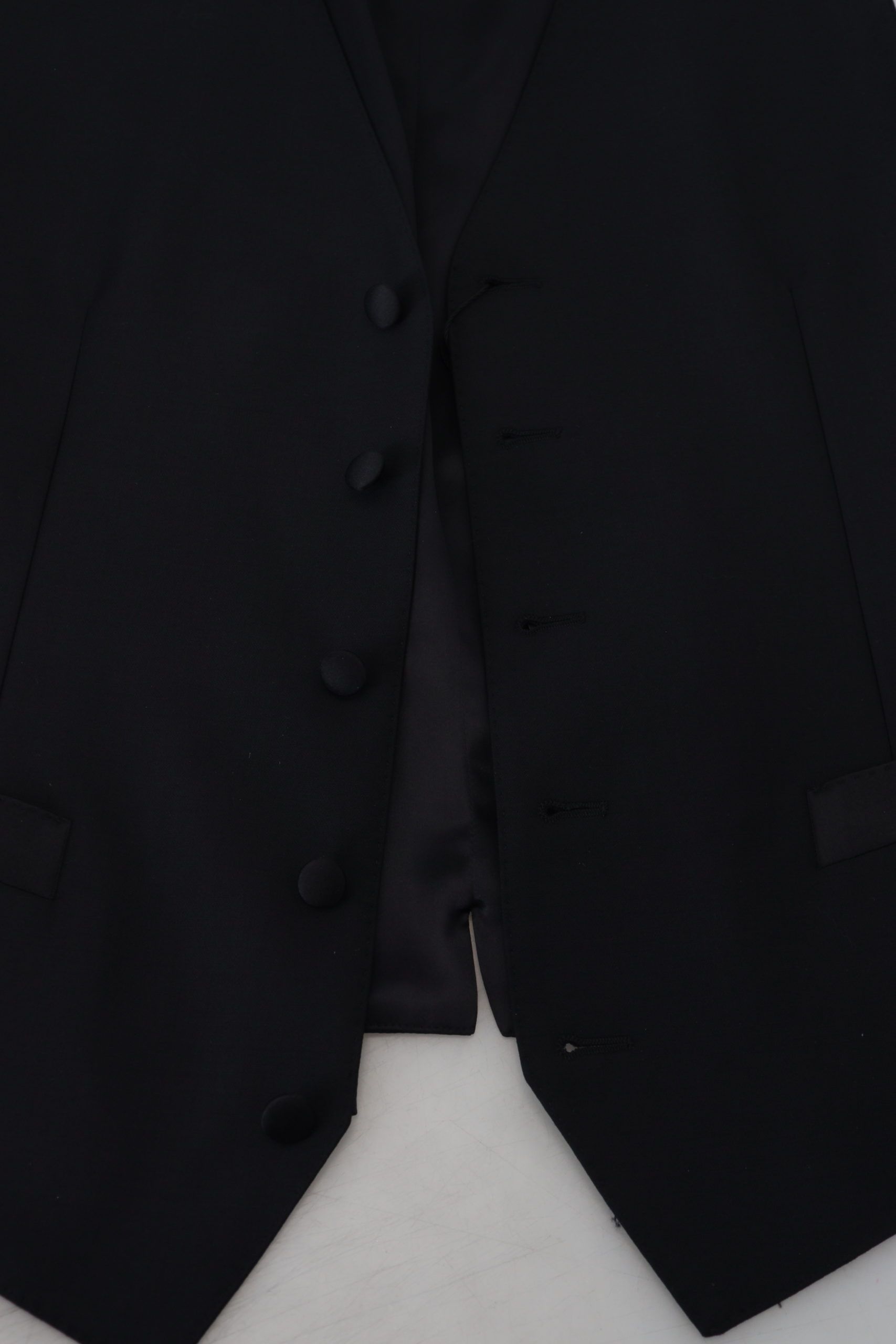 Dolce & Gabbana Gilet Noir en Laine Vierge Gilet de Costume Habillé