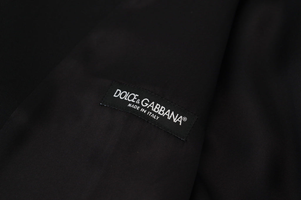Dolce & Gabbana Gilet Noir en Laine Vierge Gilet de Costume Habillé