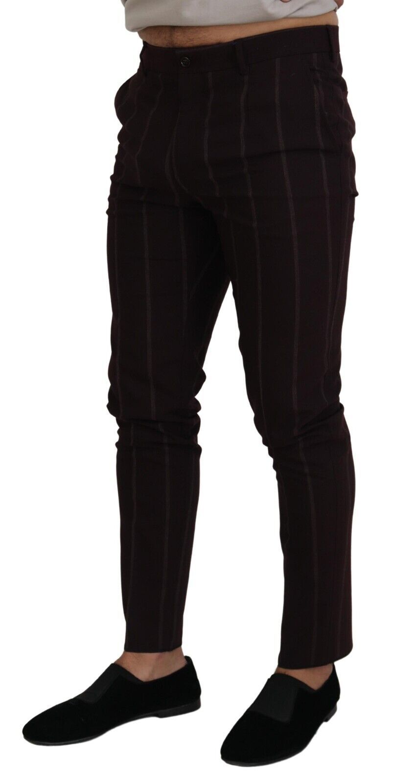 Pantalon pour homme Dolce & Gabbana rayé marron en coton