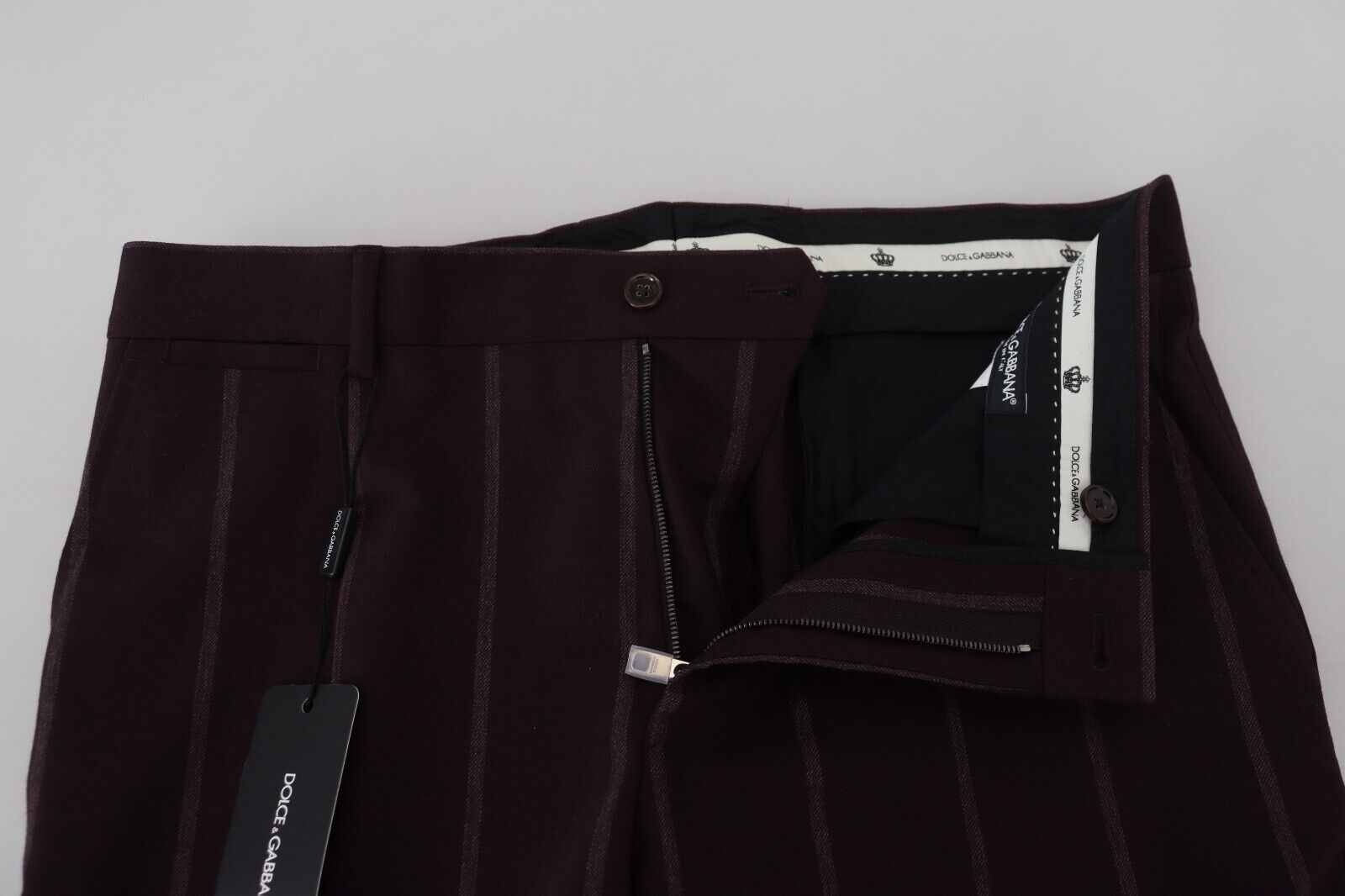 Pantalon pour homme Dolce & Gabbana rayé marron en coton