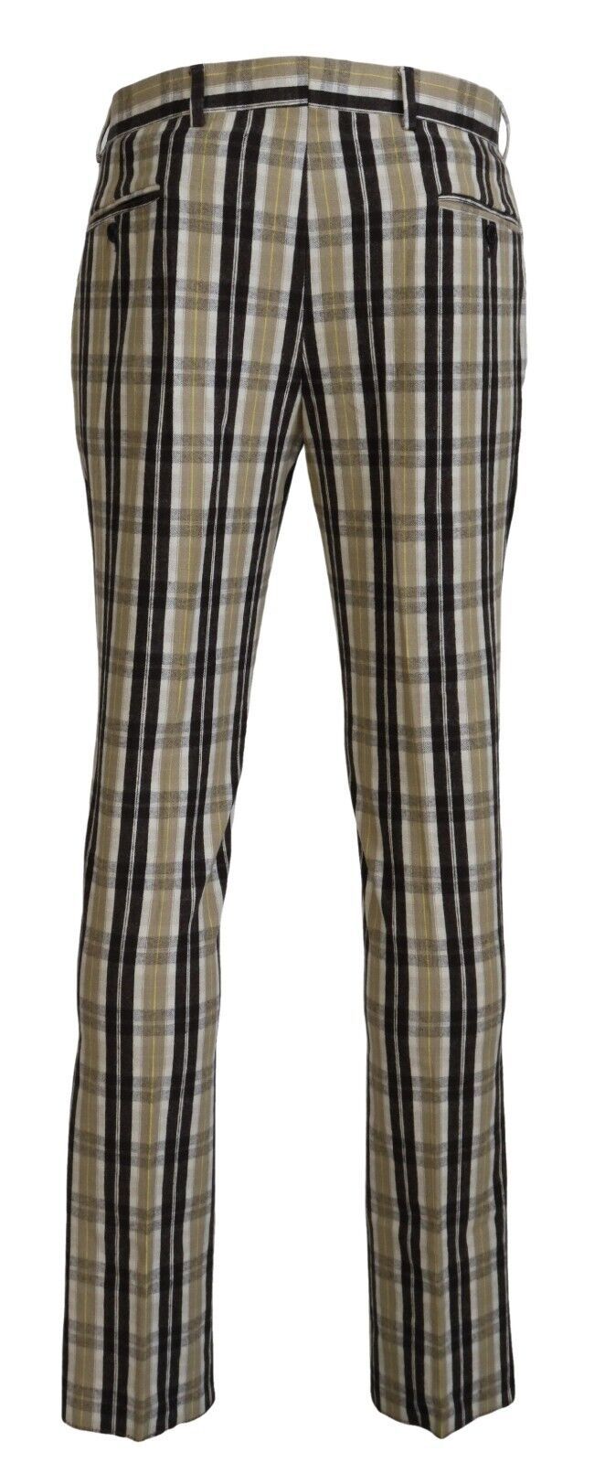 BENCIVENGA Pantalon Droit Homme en Coton à Carreaux Multicolores
