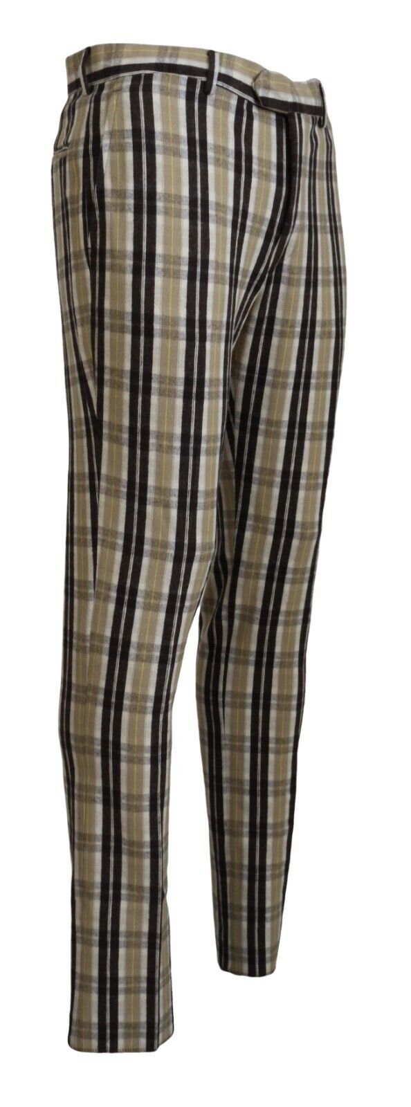BENCIVENGA Pantalon Droit Homme en Coton à Carreaux Multicolores