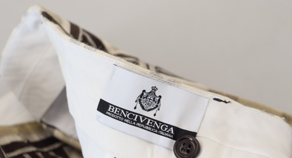 BENCIVENGA Pantalon Droit Homme en Coton à Carreaux Multicolores