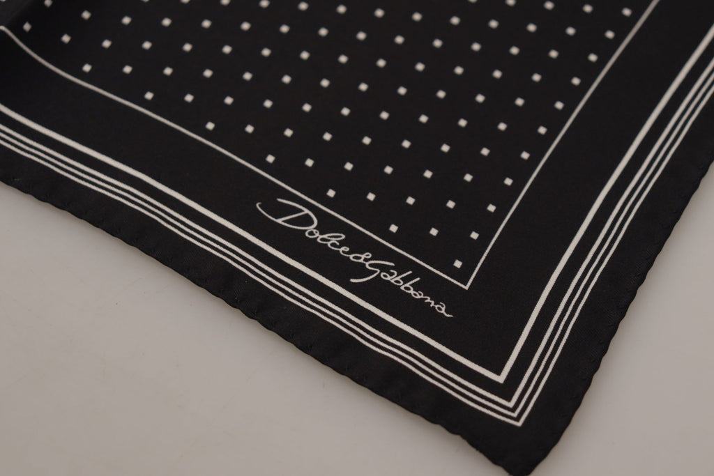 Dolce &amp; Gabbana – Quadratisches Taschentuch mit schwarzem DG-Logo und Punkten
