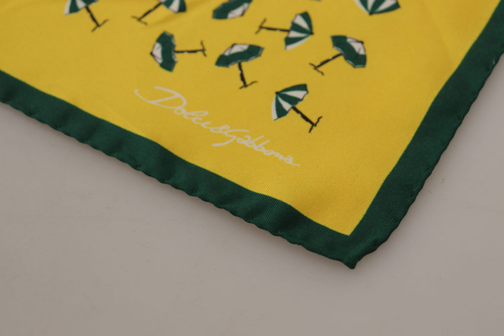 Dolce &amp; Gabbana Gelb bedrucktes DG-Logo Quadratisches Herren-Taschentuch