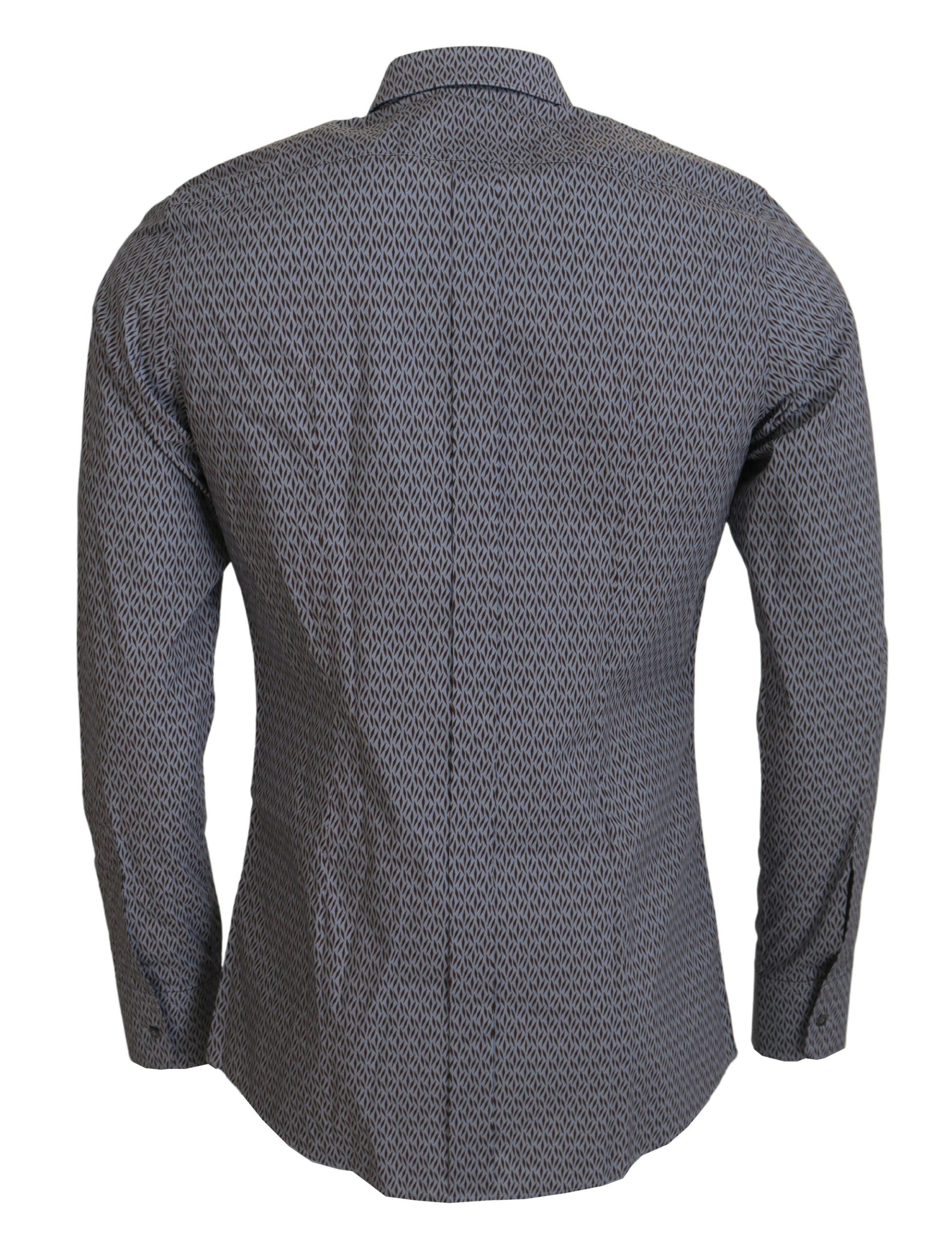 Dolce & Gabbana Gray Brown GOLD Slim Fit Dress Formal Shirt