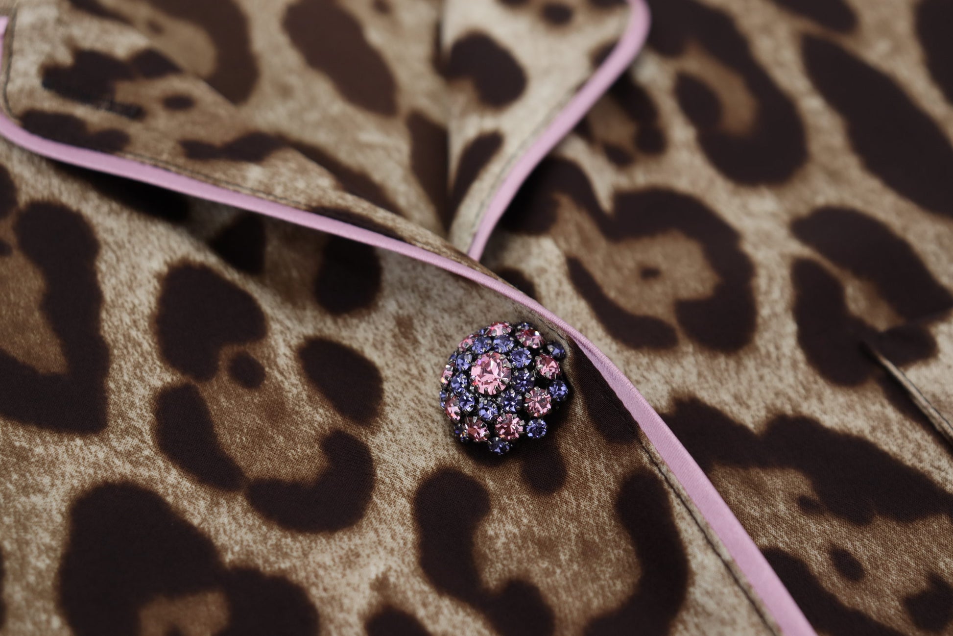 Chemisier à manches longues Dolce & Gabbana imprimé léopard marron
