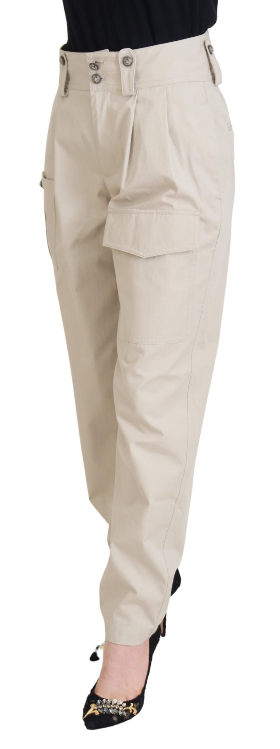 Pantalon taille haute beige Dolce & Gabbana pour femme