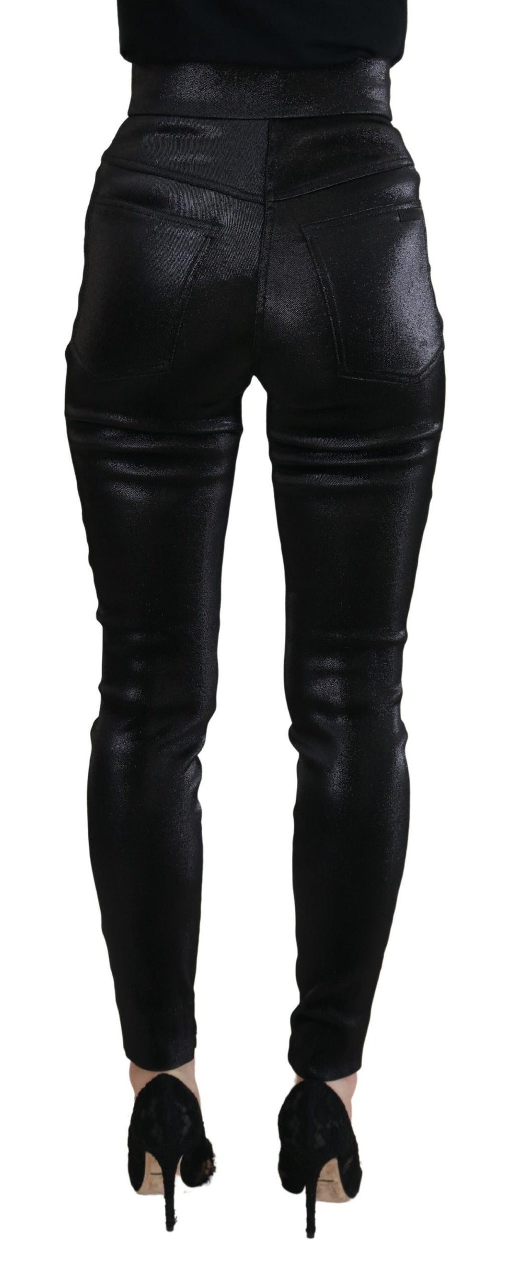 Jean slim en denim de coton délavé noir Dolce & Gabbana