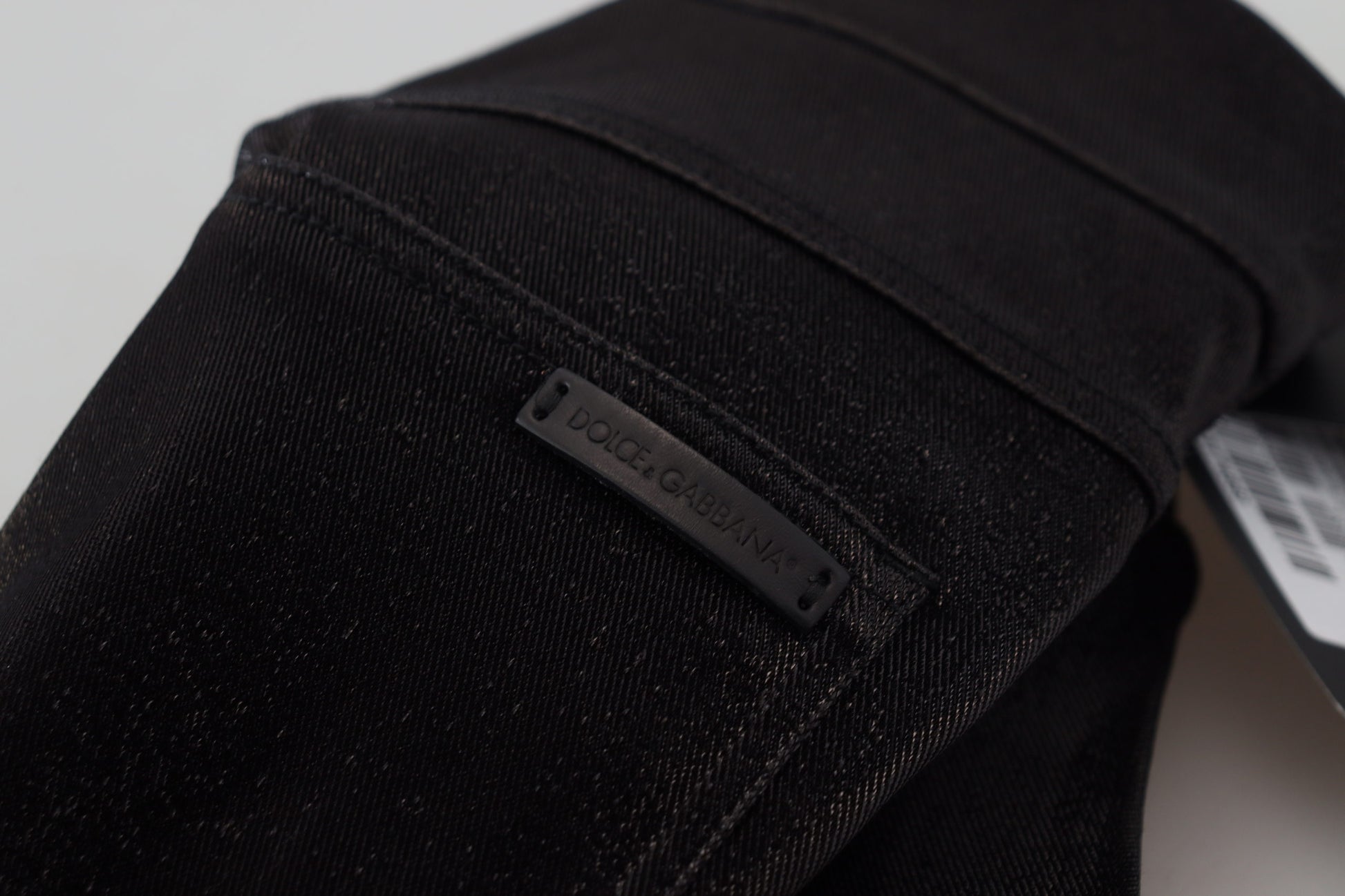 Jean slim en denim de coton délavé noir Dolce & Gabbana