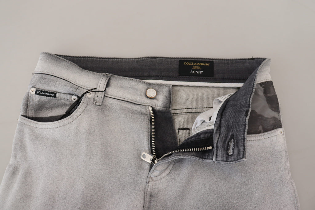 Jean slim délavé gris pour homme Dolce & Gabbana
