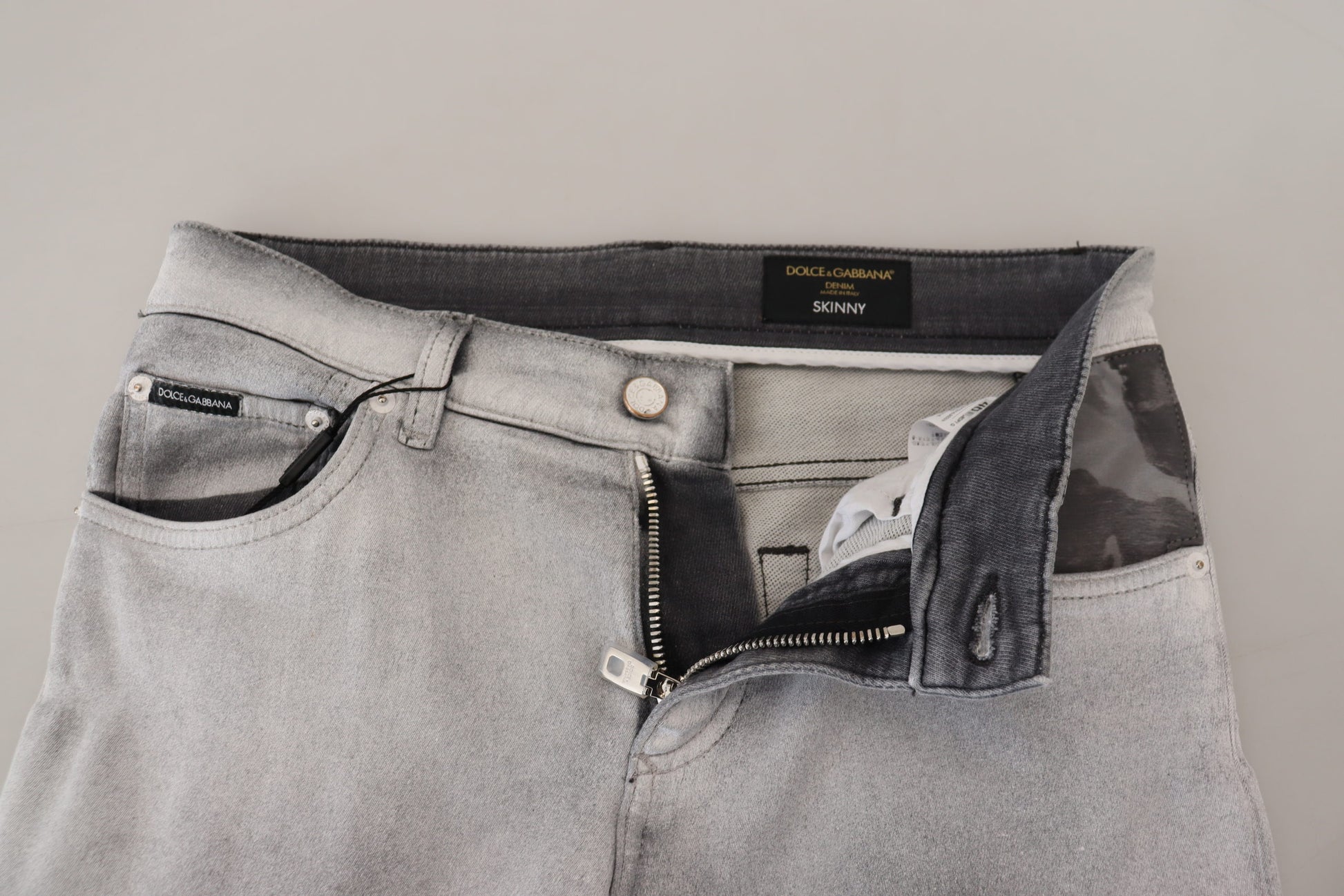 Jean slim délavé gris pour homme Dolce & Gabbana