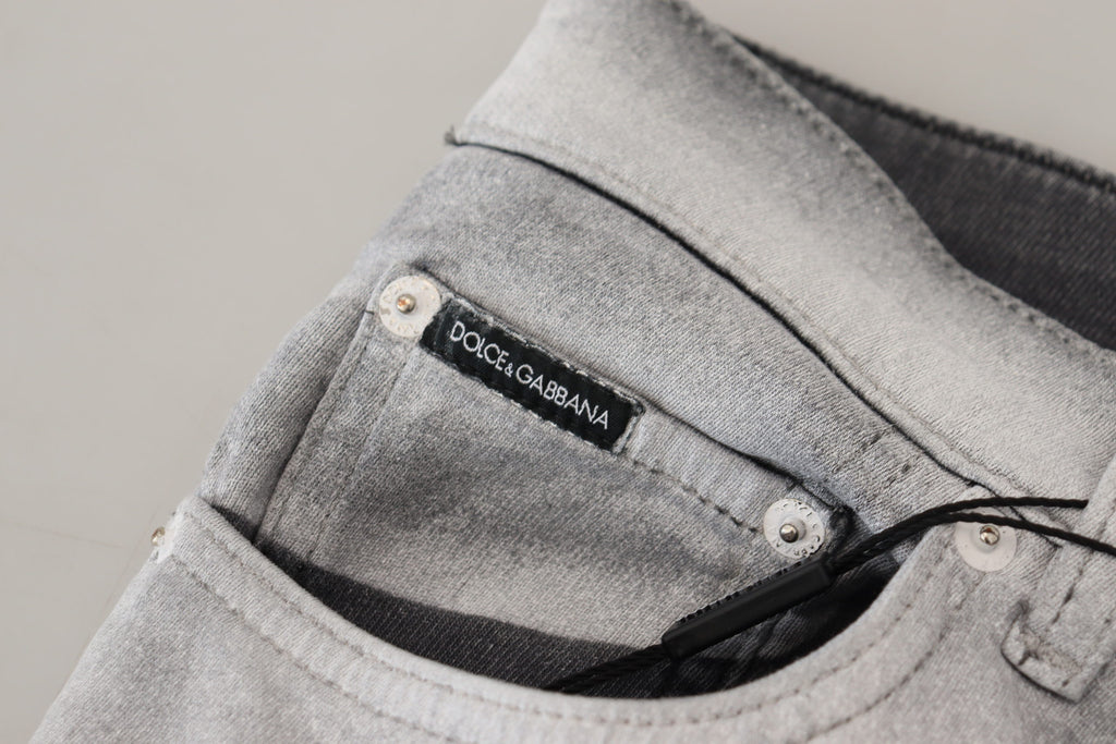 Jean slim délavé gris pour homme Dolce & Gabbana