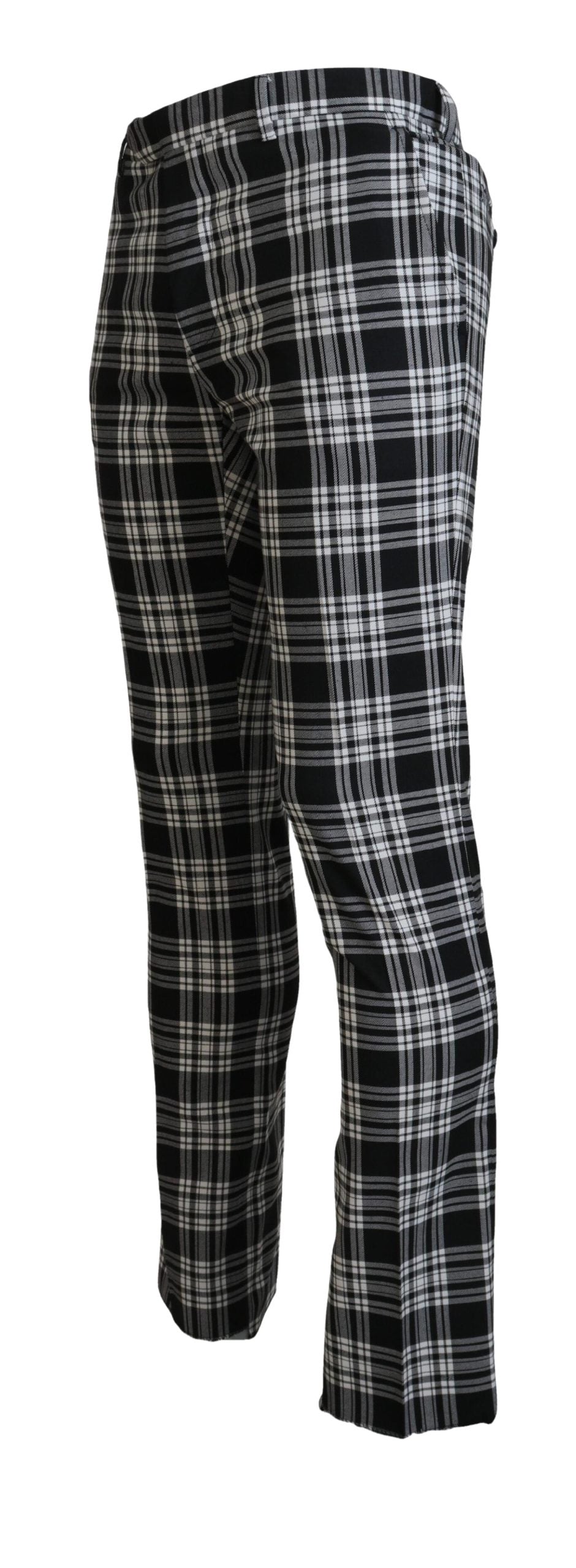 BENCIVENGA Schwarz karierte Baumwolle Herren Freizeithose