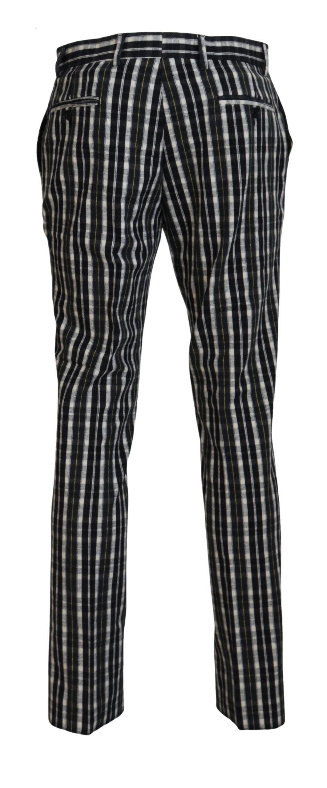 BENCIVENGA Schwarze karierte Freizeithose aus Baumwolle