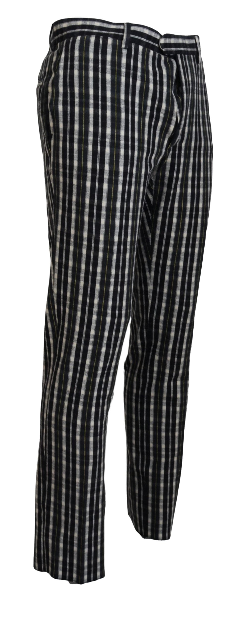 BENCIVENGA Schwarze karierte Freizeithose aus Baumwolle