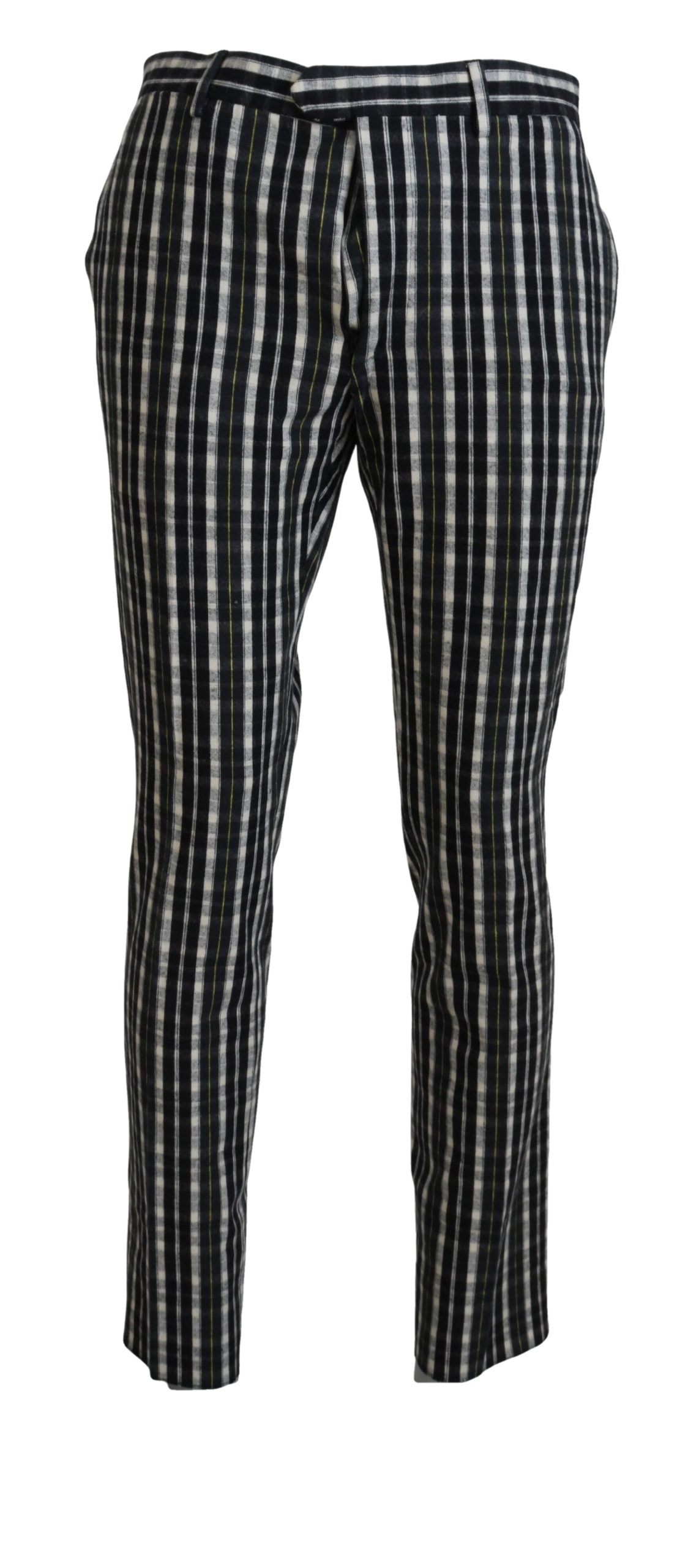 BENCIVENGA Schwarze karierte Freizeithose aus Baumwolle