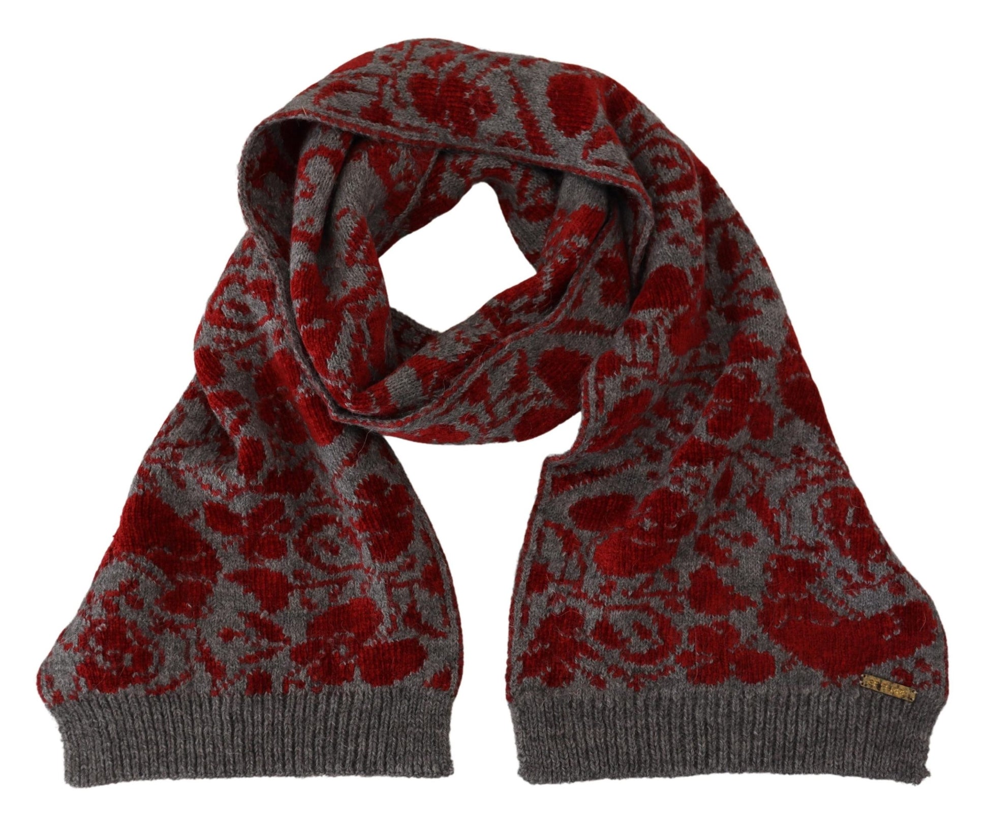 GF Ferre Écharpe/Châle Femme Tricoté Rouge Gris