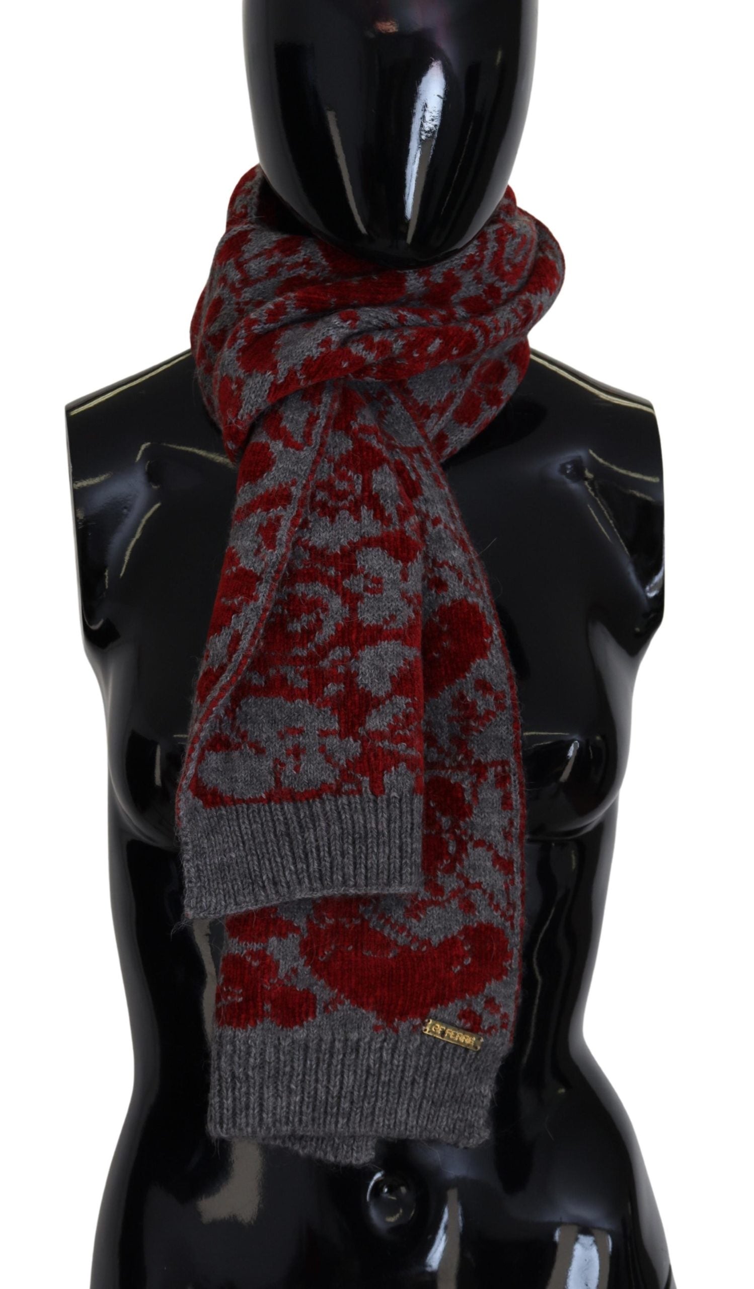 GF Ferre Écharpe/Châle Femme Tricoté Rouge Gris