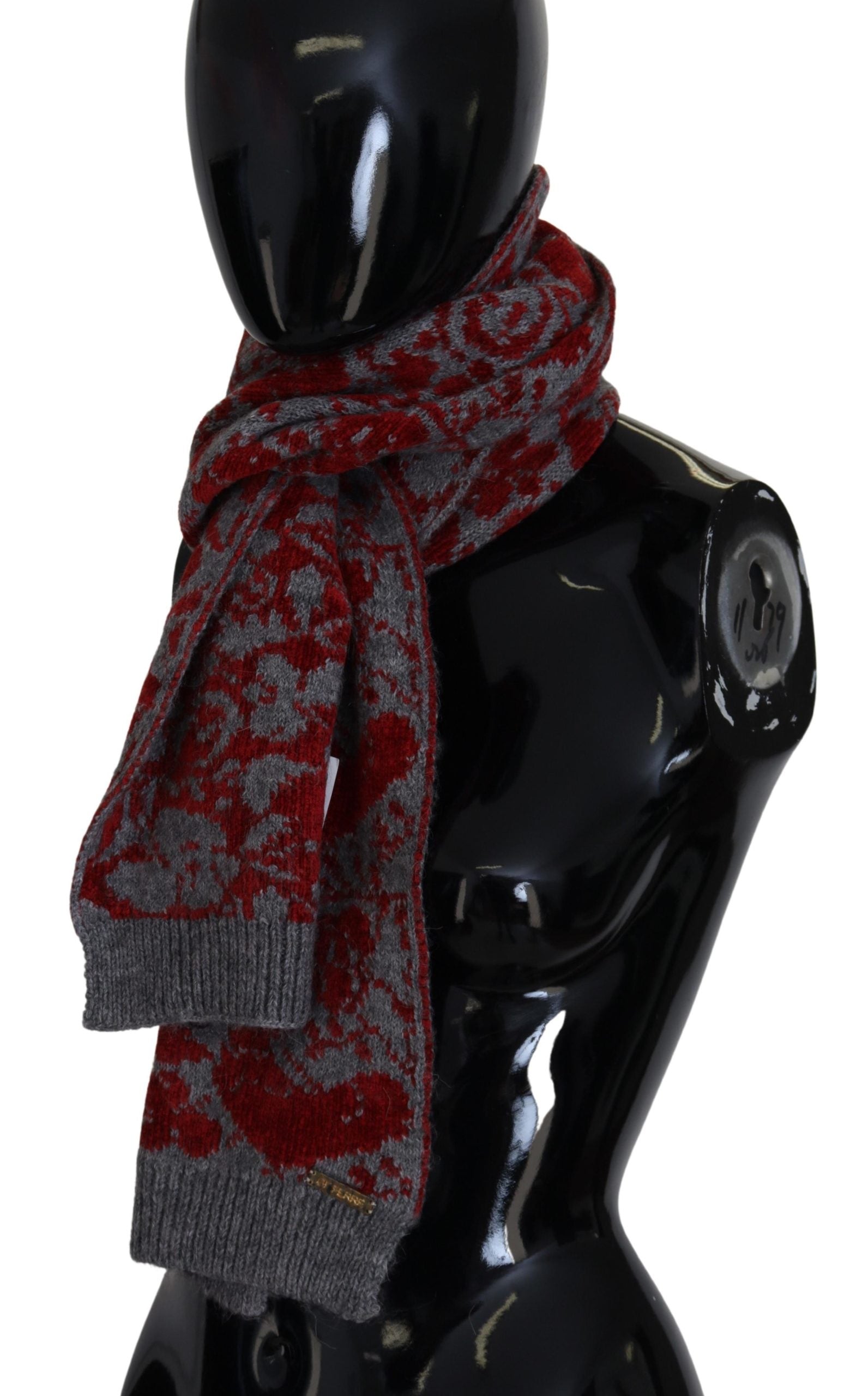 GF Ferre Écharpe/Châle Femme Tricoté Rouge Gris
