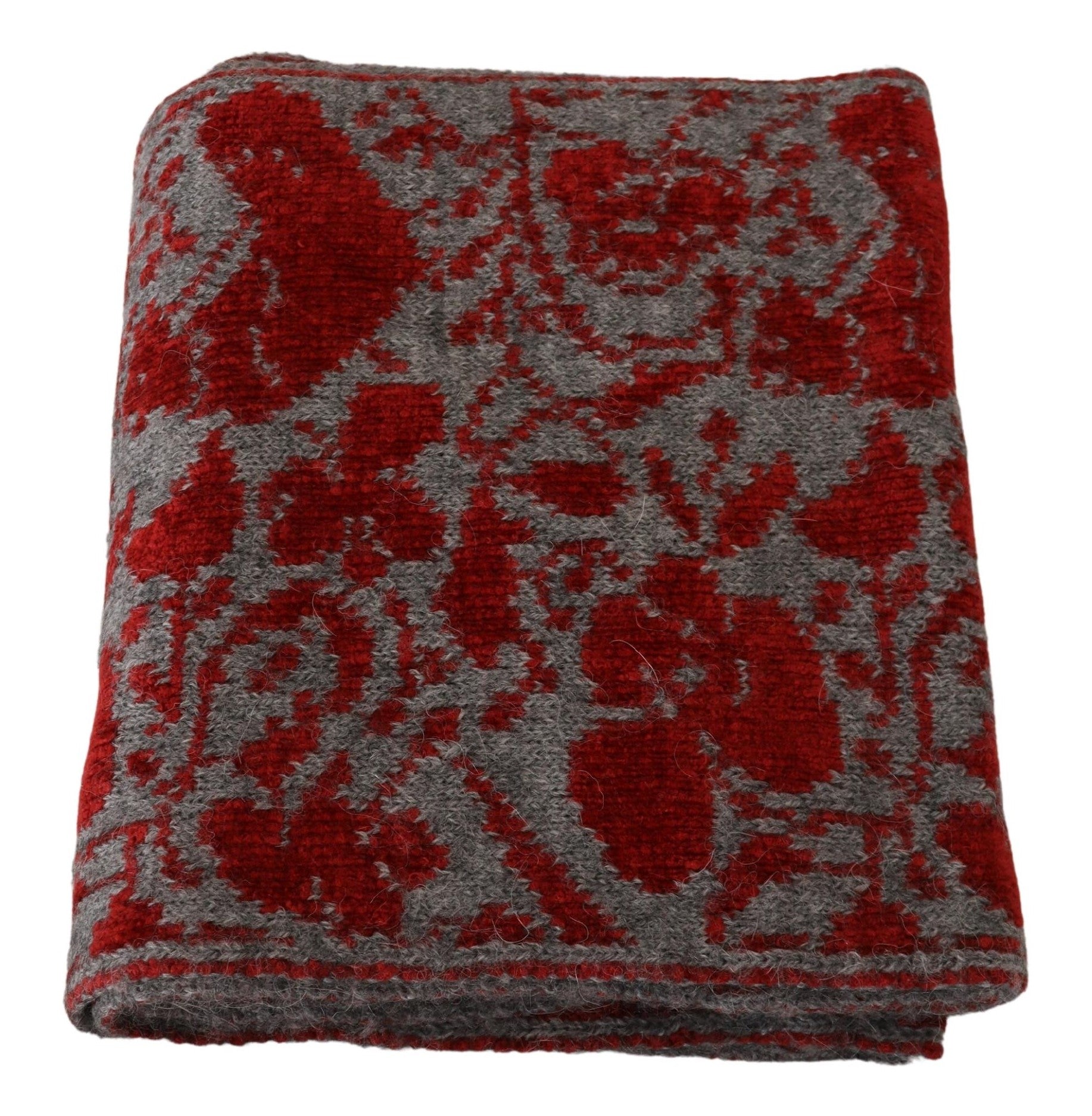 GF Ferre Écharpe/Châle Femme Tricoté Rouge Gris