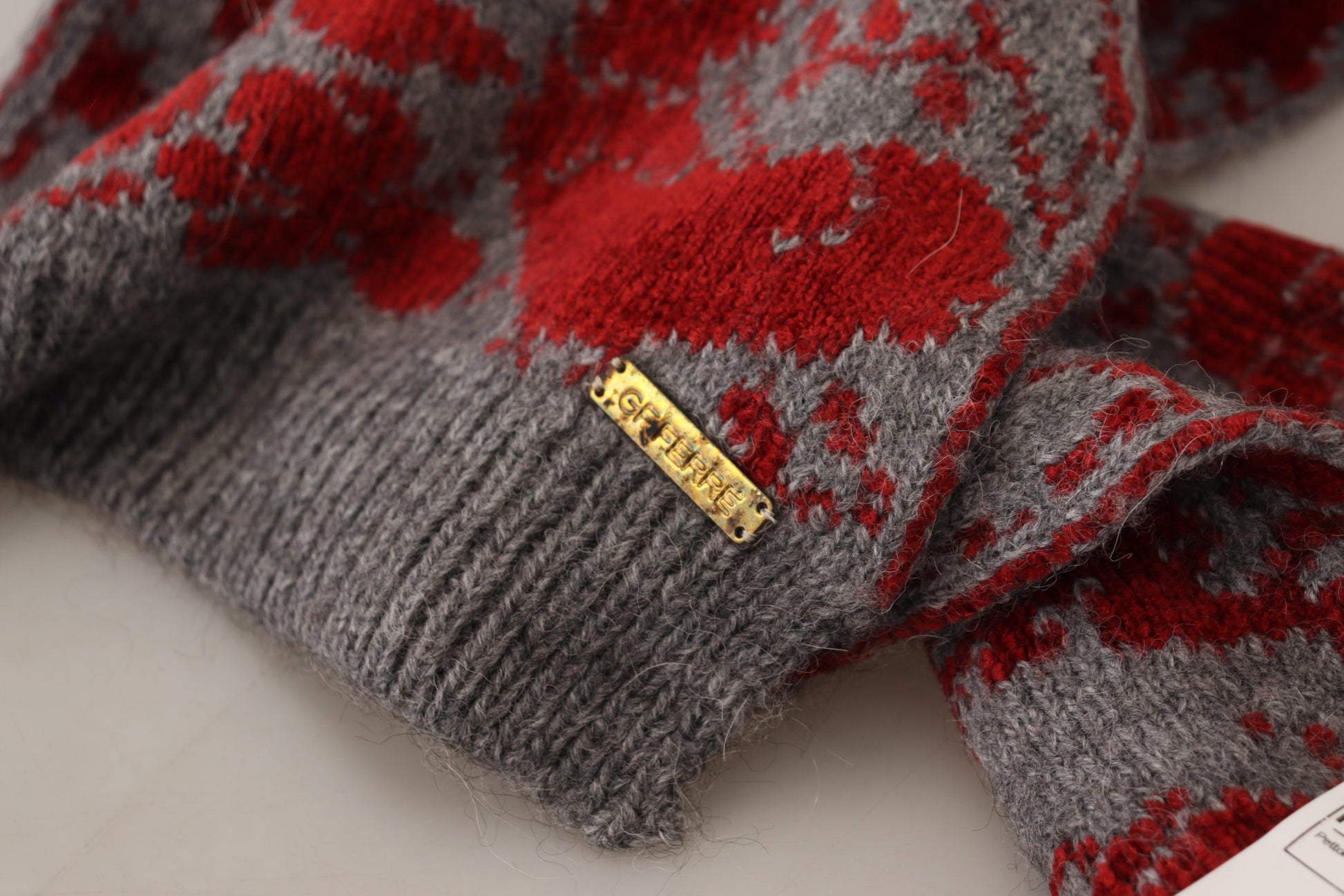 GF Ferre Écharpe/Châle Femme Tricoté Rouge Gris