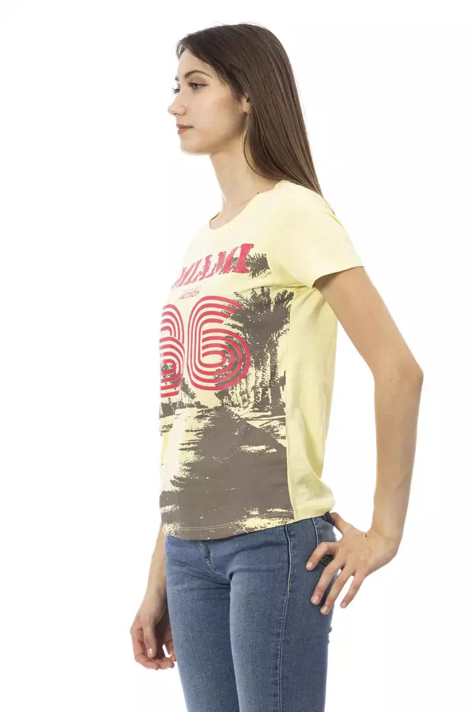 T-shirt jaune en coton pour femme Trussardi Action