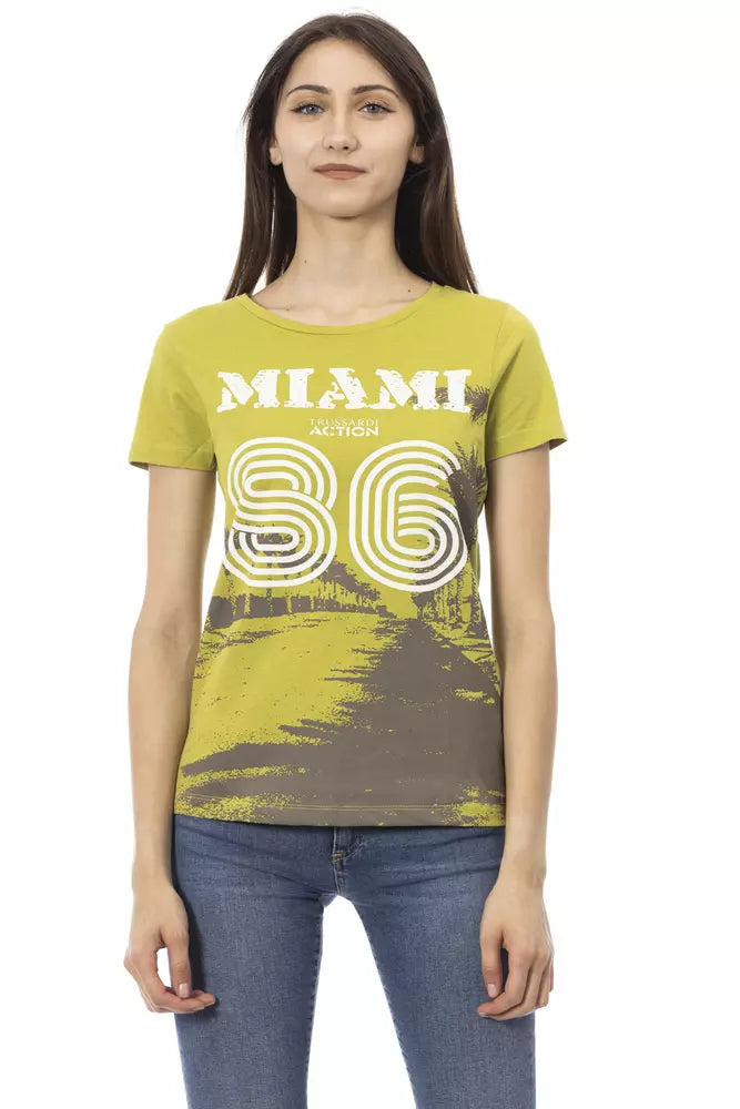 T-shirt femme Trussardi Action en coton vert