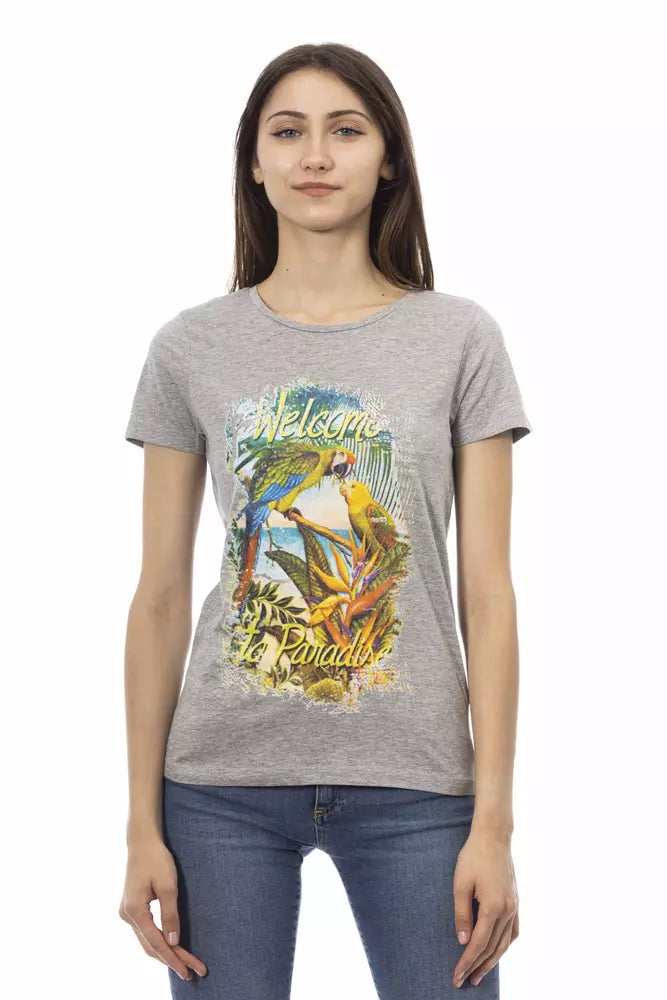 T-shirt en coton gris pour femme Trussardi Action