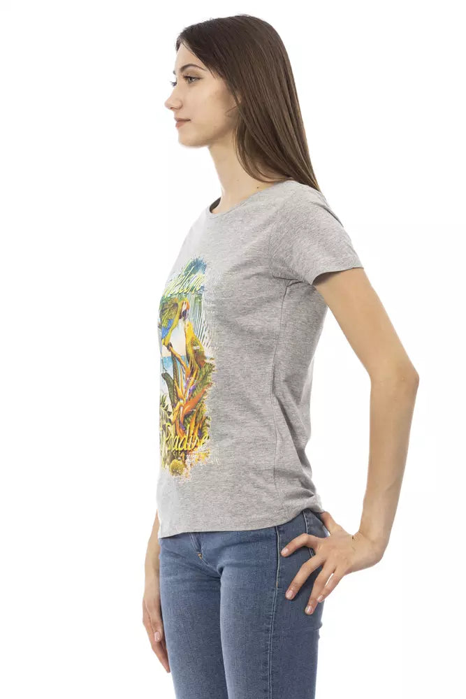 T-shirt en coton gris pour femme Trussardi Action
