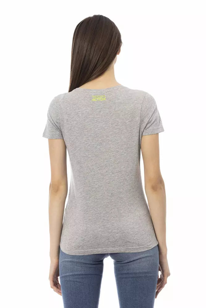 T-shirt en coton gris pour femme Trussardi Action