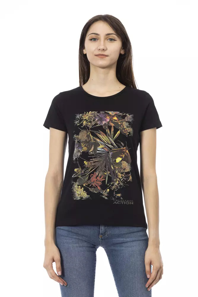 T-shirt femme Trussardi Action en coton noir