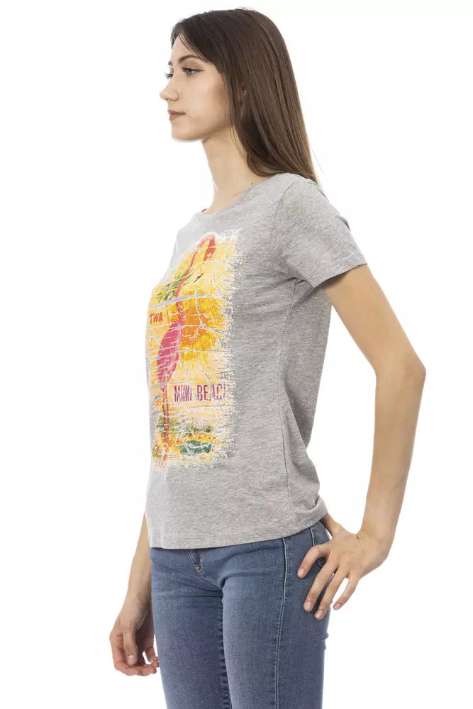T-shirt en coton gris pour femme Trussardi Action