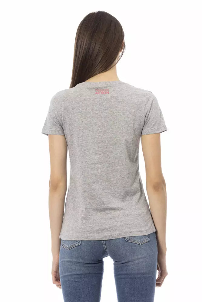 T-shirt en coton gris pour femme Trussardi Action