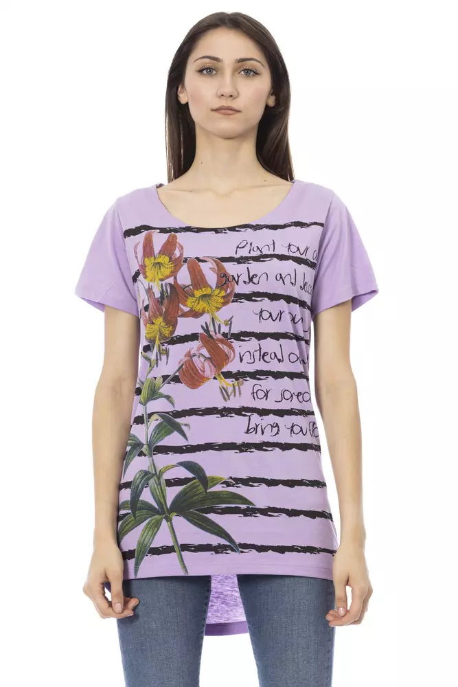 T-shirt femme en coton violet Trussardi Action