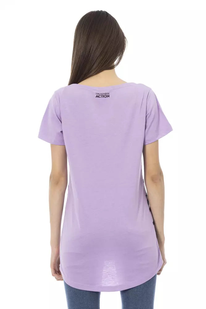 T-shirt femme en coton violet Trussardi Action