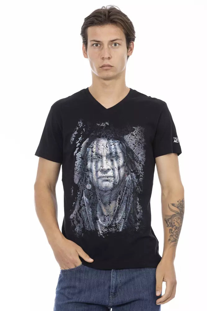T-shirt noir en coton pour homme Trussardi Action