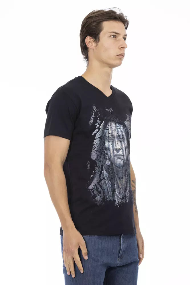 T-shirt noir en coton pour homme Trussardi Action