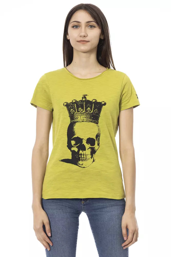 T-shirt femme en coton vert Trussardi Action