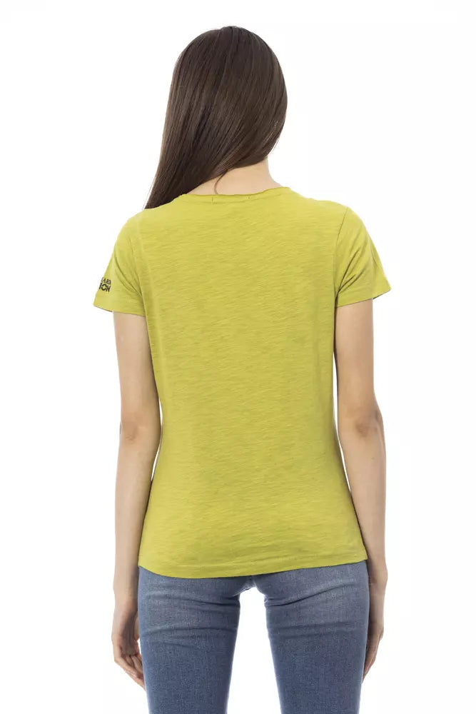 T-shirt femme en coton vert Trussardi Action