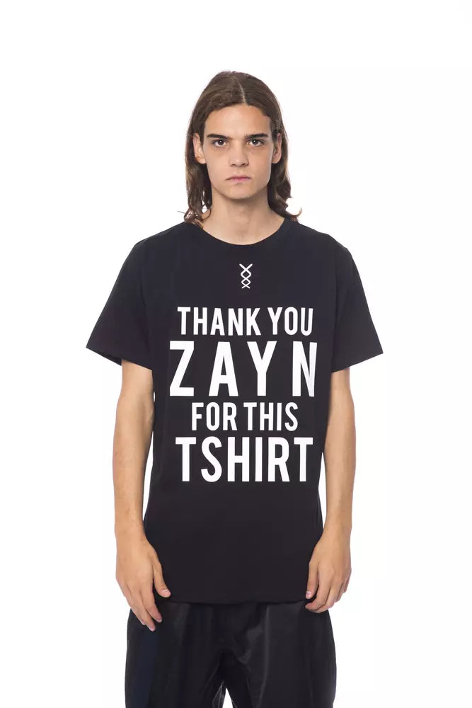 T-shirt noir en coton pour homme Nicolo Tonetto