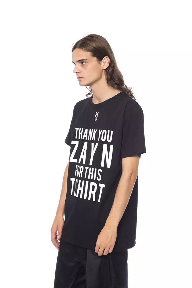 T-shirt noir en coton pour homme Nicolo Tonetto