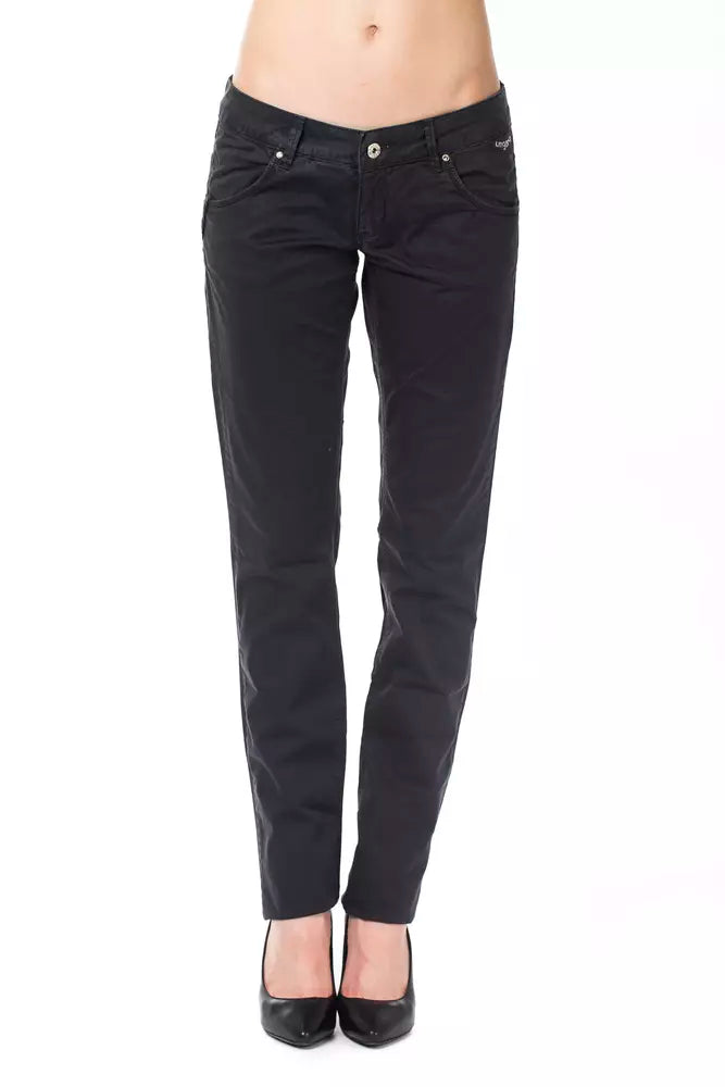 Pantalon coupe droite en coton bleu Ungaro Fever pour femme