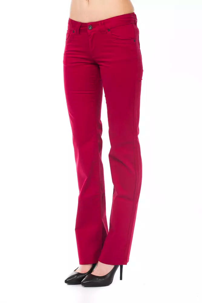 Pantalon femme en coton rouge Ungaro Fever